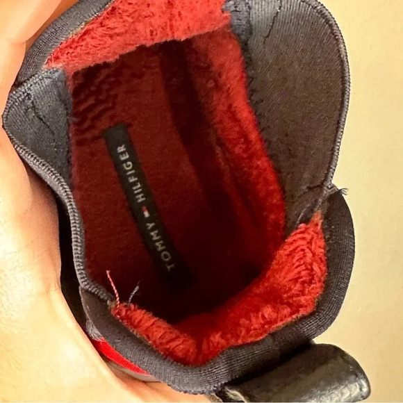 Tommy Hilfiger Rain Bootie Chelsea Ankle Boot Preppy Blue Red Pull-on Size 8 - Picture 7 of 9